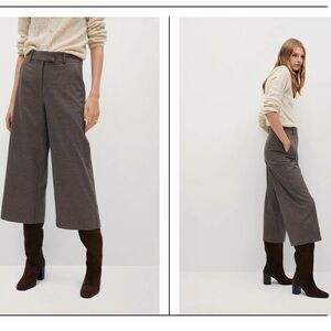 Mango Brown Check Culottes Trouser